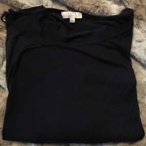 Navy long sleeve with gold buttons